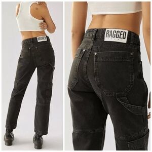 Ragged Black Straight Leg Women's Jeans